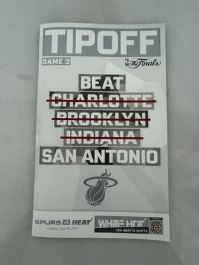 2014 Official The Finals Game 3 Program Miami Heat vs the San Antonio Spurs